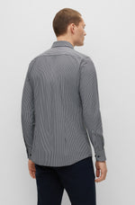 BOSS Slim Fit Geometric Print 4 Way Stretch Shirt