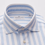 Emanuel Berg Byron Light Blue Striped 4Flex Shirt