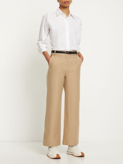 Max Mara Vasaio Wide Leg Pants in Camel