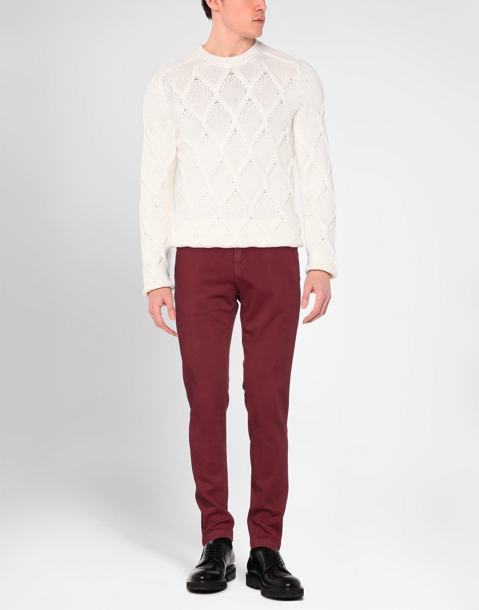 Masons Slim Fit Burgundy Cotton Pants