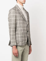 Circolo Grey Blazer with Check Pattern