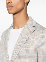 Circolo 4-way stretch Blue Checked Beige Blazer