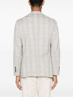 Circolo 4-way stretch Blue Checked Beige Blazer