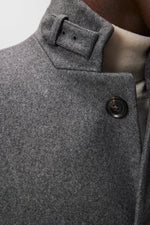 J. Lindeberg Holger Melton Mid Grey Melange Coat