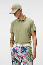 J Lindeberg Kv Regular Fit Print Polo in Oil Green