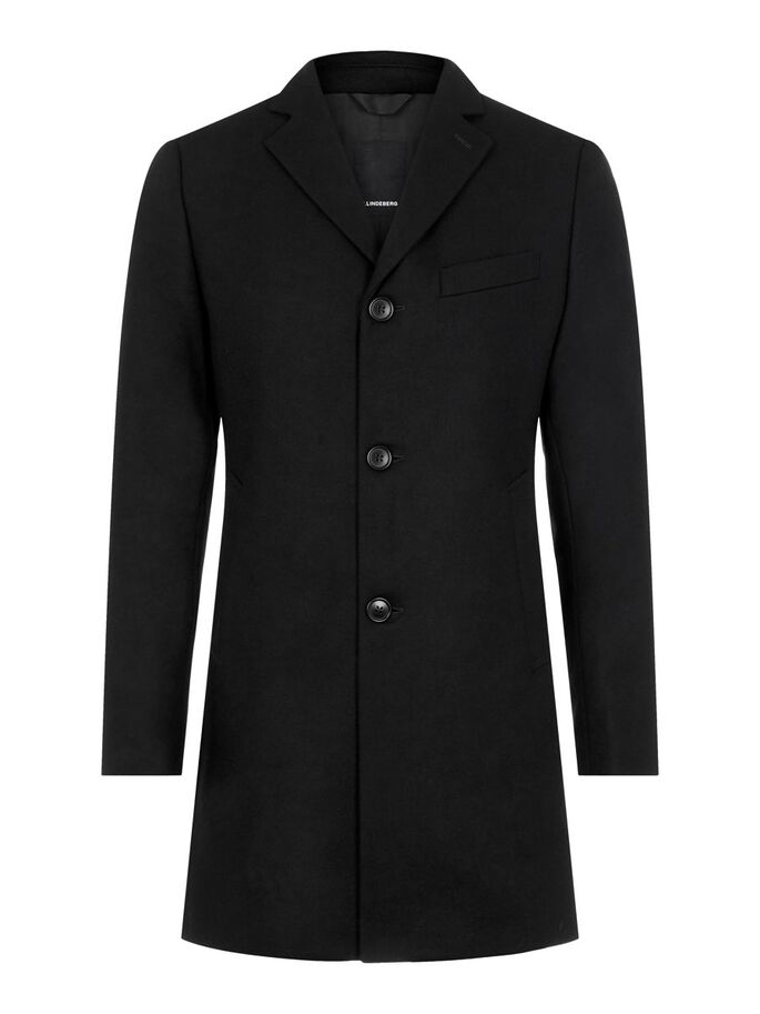 Black melton coat deals