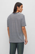 BOSS Tiburt 350 Dark Blue Striped T-Shirt