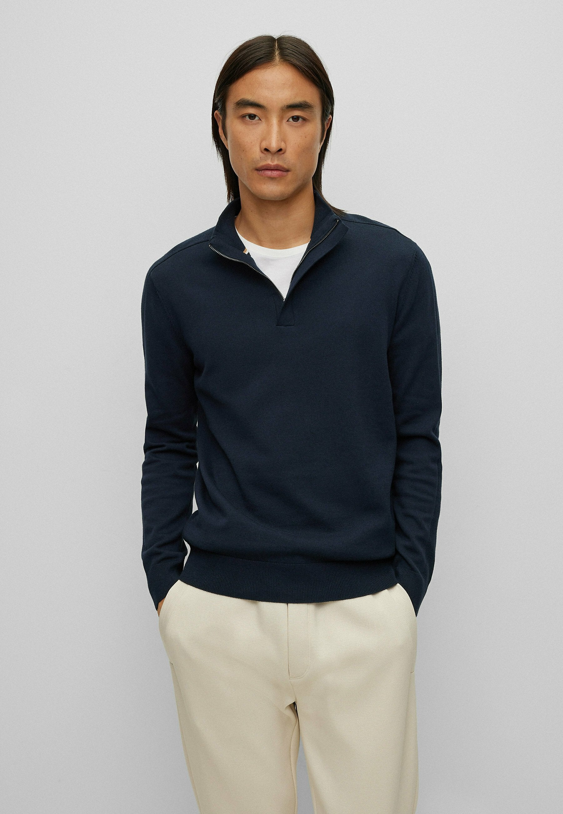 BOSS Loberto Sweater in Navy