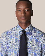 ETON Blue Floral Print Signature Twill Shirt