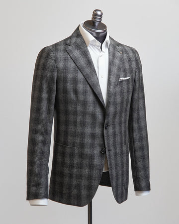 Tagliatore Winter Check Grey Black Suit