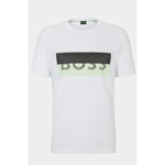 Boss Regular-Fit T-Shirt with Embossed Logo in white