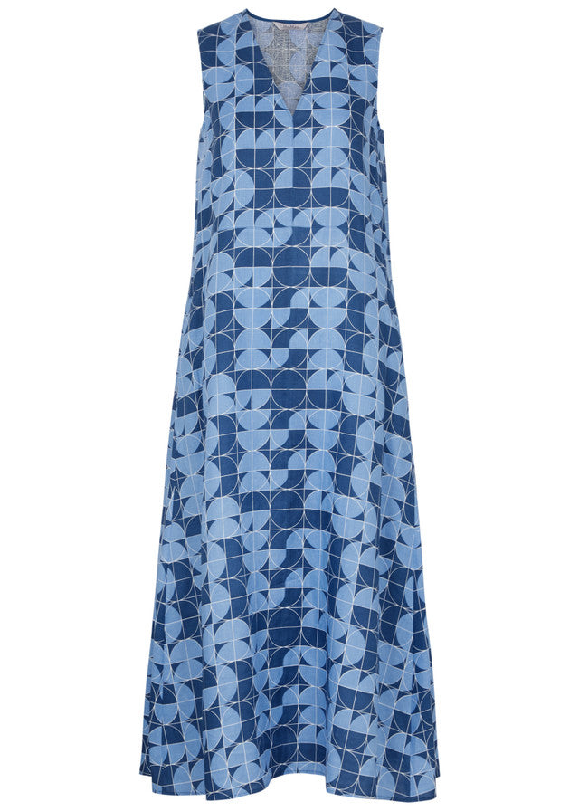 Max Mara Urlo Printed Linen Midi Dress