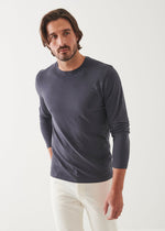 Patrick Assaraf Pima Cotton Stretch Long Sleeve T-shirt- Constellation