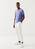 Patrick Assaraf Pima Cotton Stretch V-Neck