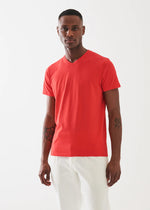 Patrick Assaraf Pima Cotton Stretch V-Neck