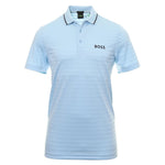 BOSS Pauletech 1 Knitted-stripe slim-fit polo shirt with contrast branding