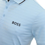 BOSS Pauletech 1 Knitted-stripe slim-fit polo shirt with contrast branding