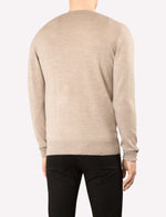 J. Lindeberg Lymann Merino V-Neck Sweater in Sand