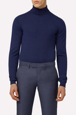 J. Lindeberg Lyd Merino Turtleneck In JL Navy