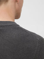 J. Lindeberg Oliver Structure Sweater in Dark Grey Melange