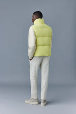 Mackage Kane Lime Lustrous Light Down Vest with Funnel Collar