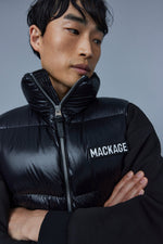 Mackage Mens Kane Lustrous Down Vest with Funnel Collar