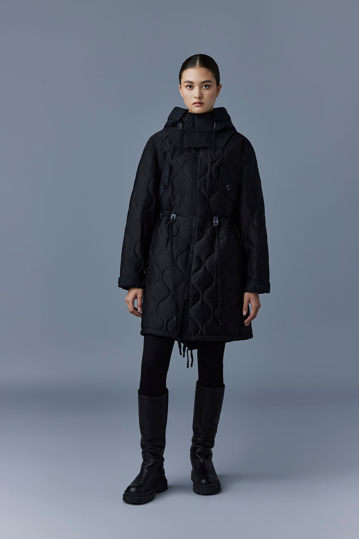 Mackage Kula Black Heritage Quilted Long Coat