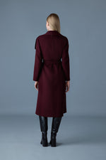 Mackage Womens Mai-CN Double-Face Wool Wrap Coat - Garnet