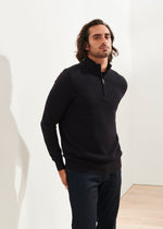 Patrick Assaraf 1/4 Zip Text Stitch Sweater