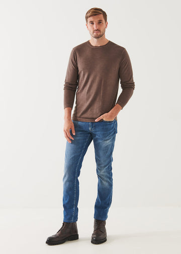 Patrick Assaraf Merino Olive Night Crew Neck Sweater