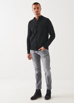 Patrick Assaraf Button Front Black Cardigan