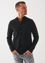 Patrick Assaraf Button Front Black Cardigan