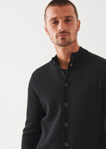 Patrick Assaraf Button Front Black Cardigan