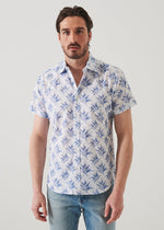 Patrick Assaraf Leaf Pattern Short Sleeve Shirt