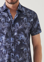 Patrick Assaraf Leaf Pattern Short Sleeve Shirt