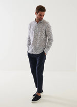 Patrick Assaraf Printed Linen Shirt