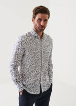 Patrick Assaraf Printed Linen Shirt