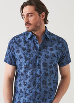 Patrick Assaraf Flower Pattern Short Sleeve Shirt