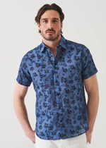 Patrick Assaraf Flower Pattern Short Sleeve Shirt