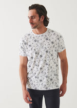 Patrick Assaraf Pima Cotton Stretch Floral Print T-Shirt