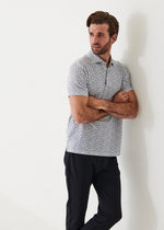 Patrick Assaraf Pima Cotton Stretch Printed Polo