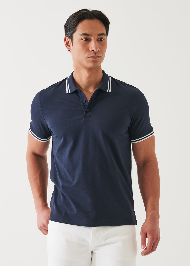 Patrick Assaraf Iconic Tipped Buttoned Polo