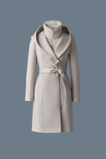 Mackage Womens Shia-SLB 2-in-1 Double-Face Wool Coat with Removable Bib - Trench