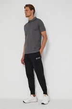 Boss Casual Cotton Trousers with Stripe Logo