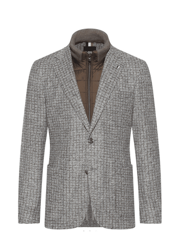 BOSS Check Patterned Blazer with Removable Bib