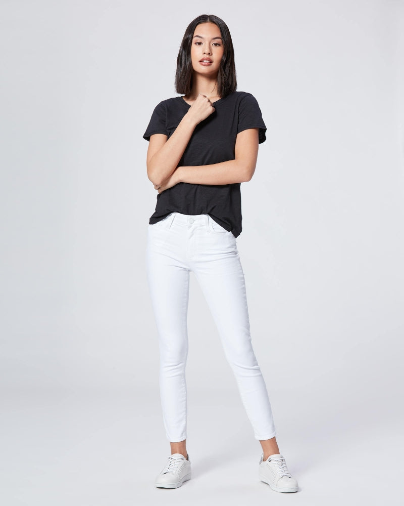 PAIGE Hoxton Crop in Crisp White