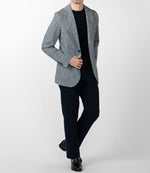 Circolo 4-way stretch Navy Checked Jersey Blazer