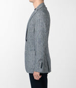 Circolo 4-way stretch Navy Checked Jersey Blazer