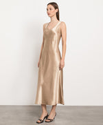 Max Mara 3Capua Flowing Fabric Dress in Gold