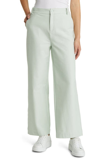 Max Mara Vasaio Wide Leg Pants in Green Pastel